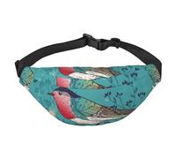 Marsupi con uccelli ed erbe selvatiche per donna, uomo, borsa a tracolla, per allenamento, corsa, viaggio
