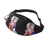 Marsupi Cute Dog Union Jack Multifunzione Marsupi Tattica Militare Traspirante Fanny Pack Bag Per Palestra Sportivo Trekking 14X35Cm