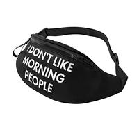 Marsupi Da Donna I Don'T Like Morning People Elegante Tattico Marsupi Con Foro Per Auricolari Tattica Militare Borsello Per Trekking Passeggiate Sportivo 14X35Cm