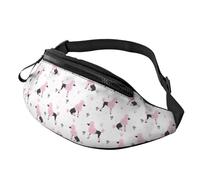 Marsupi Da Donna Pink Cute Poodle Dog Crown Elegante Tattico Marsupi Leggero Waist Bag Per Jogging Trekking Palestra 14X35Cm