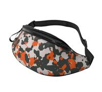 Marsupi Da Donna Regolabile Borsello Da Cintura Gray Orange Modern Camouflage Multiuso Marsupi A Tracolla Per Donna Jogging Palestra 14X35Cm