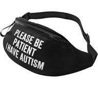 Marsupi Please Be Patient I Have Autism Con Foro Per Auricolari Marsupi Tattica Militare Resistente Tattica Militare Borsello Per Trekking Ciclismo Fitness 14X35Cm