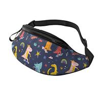 Marsupi Portasoldi Cute Funny Dinosaurs Skater, Marsupi Tattico Con Foro Per Auricolari Waist Bag Resistente Marsupi Da Donna Per Camminata Mobile Telefono Running