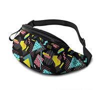 Marsupi regolabili con forme geometriche multicolori Marsupi con foro per le cuffie per l'allenamento sportivo in viaggio