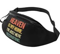 Marsupi Running Heaven Is My Home I'M Just Here Recruiting Con Foro Per Auricolari Tattico Marsupi Traspirante Waist Bag Per Attività Trekking Ciclismo 14X35Cm