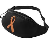 Marsupi Sportivi Kidney Cancer Awareness Orange Ribbon Leggero Tattico Marsupi Moda Waist Bag Per Passeggiate Viaggio Concerti 14X35Cm