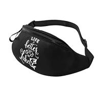 Marsupi Sportivi Life Is Better At The Lake Con Foro Per Auricolari Marsupi A Tracolla Casual Waist Bag Per Camminata Viaggio Fitness 14X35Cm