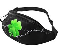 Marsupi Sportivi St. Patrick'S Day Green Four Leaves Clovers, Waist Bag Moda Marsupi Uomo Elegante Marsupi Moto Per Escursionismo Ciclismo Attività