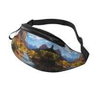 Marsupi Sportivi Zion National Park Print Casual Marsupi A Tracolla Multifunzione Bum Bag Per Attività Palestra Uomo 14X35Cm
