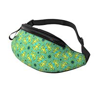 Marsupi Sportivo Blue Yellow Abstract Flowers, Marsupi Tattico Moderno Marsupi Moda Marsupi Moto Per Fitness All'Aperto Trekking