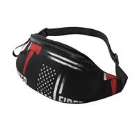Marsupi Sportivo Con Foro Per Auricolari Borsa Da Cintura American Thin Red Line Flag Firefighter Black Resistente Marsupi Moto Per Sportivo Trekking Passeggiate 14X35Cm