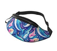 Marsupi Sportivo Dolphin Whales In Starry Sky Multifunzione Tattico Marsupi Regolabile Waist Bag Per Uomo Sportivo Fitness 14X35Cm