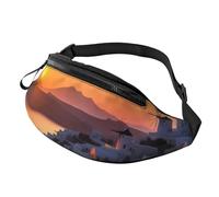 Marsupi Sportivo Greece Island Sunset Landscape Pratico Marsupi Portasoldi Regolabile Waist Bag Per Jogging Fitness Attività 14X35Cm
