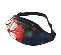 Marsupi Sportivo Red Flowers Casual Marsupi A Tracolla Multifunzione Tattica Militare Borsello Per Fitness Palestra Ciclismo 14X35Cm