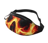 Marsupi Tattico Con Foro Per Auricolari Waist Bag Cool Fire Skull Elegante Marsupi A Tracolla Per Escursionismo Camminata Jogging 14X35Cm