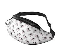 Marsupi Tattico Cute Cartoon Cow Print White Traspirante Marsupi A Tracolla Regolabile Bum Bag Per Donna Uomo All'Aperto 14X35Cm