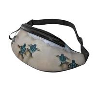 Marsupi Tattico Watercolor Turtles On The Beach Multifunzione Marsupi Portasoldi Pratico Borsa Da Cintura Per Palestra Viaggio Sportivo 14X35Cm