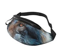 Marsupi Uomo Autumn Leaves And A Wolf Casual Marsupi Portasoldi Con Foro Per Auricolari Bum Bag Per Attività Sportivo Trekking 14X35Cm