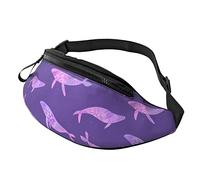 Marsupi Uomo Beautiful Violet Whales, Marsupi Moto Resistente Marsupi A Tracolla Moderno Marsupi Sportivi Per Viaggio Campeggio Camminata