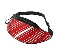 Marsupi Uomo Christmas Red White Stripes, Marsupi Multifunzione Borsello Da Cintura Pratico Tattica Militare Borsello Per Escursioni All'Aperto Sport