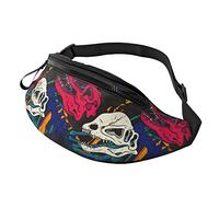Marsupi Uomo Colorful Dinosaurs Skull, Tattica Militare Borsello Traspirante Marsupi Running Multifunzione Borsello Da Cintura Per Bicicletta Ciclismo Campeggio