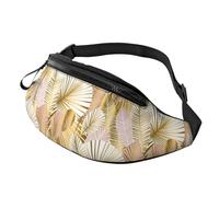 Marsupi Uomo Gold Pale Roses Leaves Con Foro Per Auricolari Marsupi A Tracolla Multifunzione Borsello Da Cintura Per Donna Passeggiate Camminata 14X35Cm