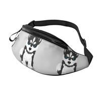 Marsupi Uomo Siberian Husky Puppy Con Foro Per Auricolari Marsupi Portasoldi Pratico Tattica Militare Borsello Per Sportivo Uomo Viaggio 14X35Cm