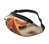 Marsupi Uomo Starfish On The Sand Beach Landscape Traspirante Marsupi Portasoldi Multiuso Borsello Da Cintura Per Palestra Jogging Concerti 14X35Cm