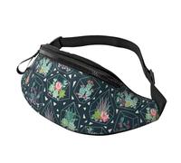Marsupi Uomo Succulents Flower Cactus Geometric Multiuso Marsupi A Tracolla Casual Borsa Da Cintura Per Donna Palestra Sportivo 14X35Cm