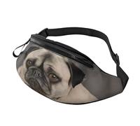 Marsupio 3D elegante 3D per cuccioli di cane pigro, per donne e uomini, leggero, con tasche con cerniera, cintura regolabile per passeggiate con il cane, corsa, ciclismo, escursionismo, sport all'aria