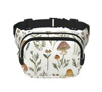 Marsupio a doppio strato a forma di fungo, con fiori e foglie, per uomini e donne, regolabile, per viaggi, escursionismo, corsa, ciclismo, festival