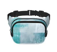 Marsupio a doppio strato blu astratto moderno Marsupio per uomo e donna, marsupio regolabile per viaggi, escursionismo, corsa, ciclismo, festival