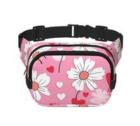 Marsupio a doppio strato con coccinelle e margherite, marsupio per uomo e donna, regolabile, per viaggi, escursionismo, corsa, ciclismo, festival