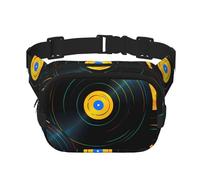 Marsupio a doppio strato con disco musicale, in vinile, per uomini e donne, regolabile, per viaggi, escursionismo, corsa, ciclismo, festival