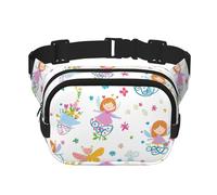 Marsupio a doppio strato con fatina e libellula, per uomini e donne, regolabile, per viaggi, escursionismo, corsa, ciclismo, festival