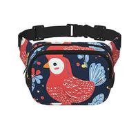 Marsupio a doppio strato con gallo e fiori di pollo, marsupio per uomo e donna, regolabile, per viaggi, escursionismo, corsa, ciclismo, festival