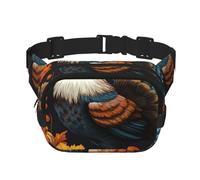 Marsupio a doppio strato con gallo zucca, marsupio in acero per il Ringraziamento, unisex, regolabile, per viaggi, escursionismo, corsa, ciclismo, festival