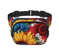 Marsupio a doppio strato con girasole giallo, marsupio primaverile con margherite, per uomini e donne, borsa regolabile per viaggi, escursionismo, corsa, ciclismo, festival