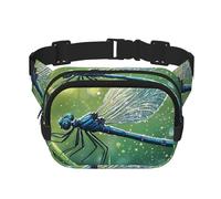 Marsupio a doppio strato con libellula, marsupio estivo con uccellini, per uomini e donne, marsupio regolabile per viaggi, escursionismo, corsa, ciclismo, festival