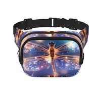 Marsupio a doppio strato con libellula volante, marsupio da uomo e donna, regolabile, per viaggi, escursionismo, corsa, ciclismo, festival