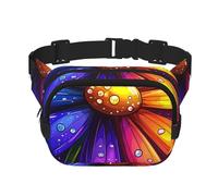 Marsupio a doppio strato con margherite arcobaleno e fiore galassia, per uomo e donna, marsupio regolabile per viaggi, escursionismo, corsa, ciclismo, festival