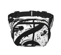 Marsupio a doppio strato con note musicali ad acquerello, stile vintage, unisex, regolabile, per viaggi, escursionismo, corsa, ciclismo, festival
