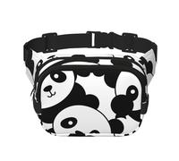 Marsupio a doppio strato con panda in stile cartone animato, marsupio per uomo e donna, regolabile, per viaggi, escursionismo, corsa, ciclismo, festival