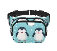 Marsupio a doppio strato con pinguini e animali antartici, unisex, regolabile, per viaggi, escursionismo, corsa, ciclismo, festival