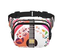 Marsupio a doppio strato per chitarra, colorato, per uomini e donne, regolabile, per viaggi, escursionismo, corsa, ciclismo, festival