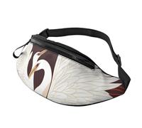 Marsupio a due gru con crisantemi per uomo e donna, impermeabile, sportivo, alla moda, borsa a tracolla con cinghia regolabile, grande borsa a tracolla per viaggi ed escursionismo