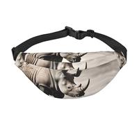 Marsupio a forma di animale del Sud Africa per uomo e donna Marsupio alla moda Marsupio con cinturino regolabile Borsa da petto impermeabile per viaggio, escursionismo, sport, nero, taglia, nero,