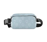 Marsupio a forma di cuori astratti disegnati con linee audaci blu alla moda per donne uomini borsa a tracolla multiuso antifurto marsupio con cinghia regolabile per viaggi, palestra, lavoro