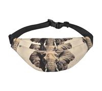 Marsupio a forma di elefante per uomo e donna, marsupio alla moda, per tutto il mondo, marsupio con cinghia regolabile, borsa da petto impermeabile per viaggi, escursionismo, sport, colore nero, nero,