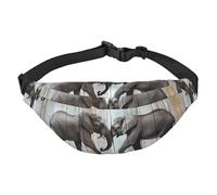 Marsupio a forma di elefante su legno, per uomo e donna, alla moda, per tutti i luoghi, con cinghia regolabile, impermeabile, per viaggi, escursionismo, sport, nero, taglia unica, nero, nero, Taille
